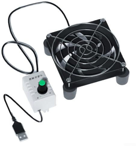 HpLive Ventilateur USB 5 V pour routeur - Vitesse continue - En plastique - Ventilateur silencieux à grande vitesse - 3000 tr/min - Câble d'alimentation de 100 cm (ventilateur de 8 cm)
