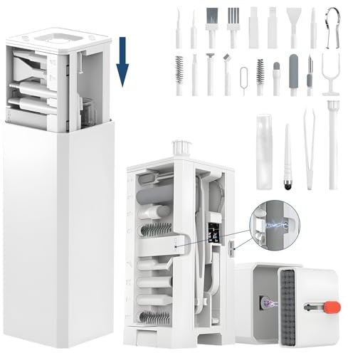 Limpiador Teclado 32 in 1 Kit Limpieza PC Multifuncional Portátil de Limpieza Accesorio Limpieza para AirPods, Kit Limpieza para Ordenador, Auriculares, Teléfonos, Cámaras, Pantalla