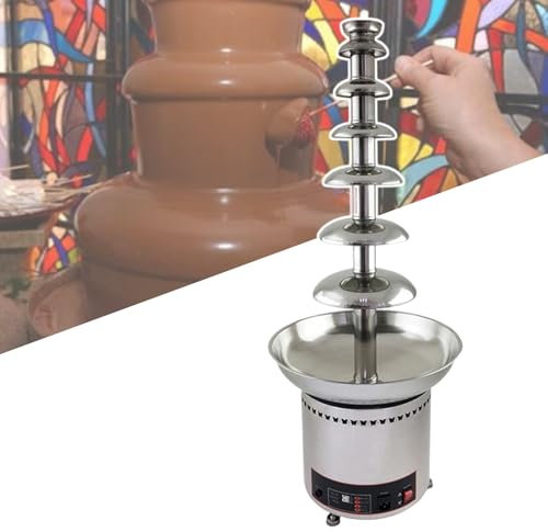 Fontana Di Cioccolato Commerciale 4-7 Strati, Grande Torre Elettrica Per Fonduta Di Cioccolato, Schermo In Acciaio Inox Cascata Di Cioccolato Caldo,7tiers-220V