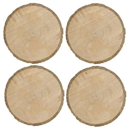 Lot de 4 dessous d'assiette en rondin de bois rond 30 cm collection BARK