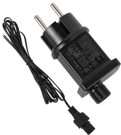 Catena luminosa di rete adattatore 24 V 0,3 A 3,6 W: trasformatore LED universale spina ingresso 220 – 240 V 50 – 60 Hz – IP44 alimentatore impermeabile per illuminazione decorativa albero di Natale
