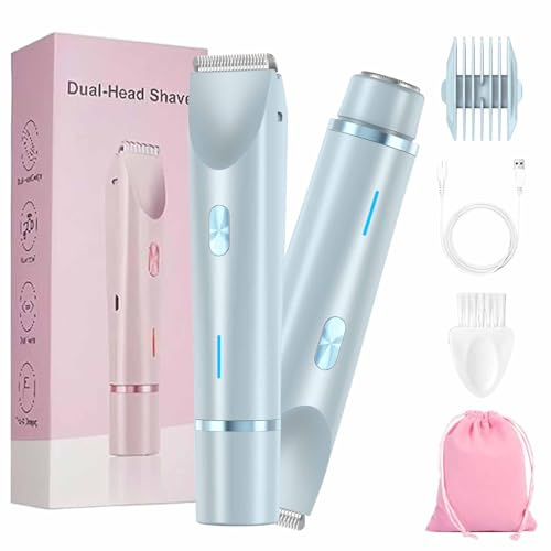 Trimmer, 2 in 1 Intimate Shaver per donne, Wet & Dry, impermeabile Electric Intimate per donne, perfetto per zona bikini, gambe e ascelle (Blue)