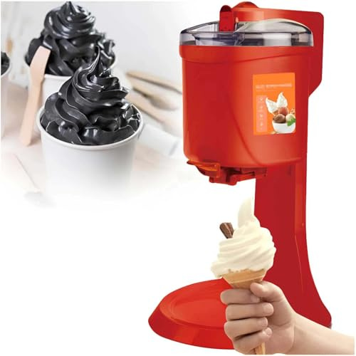 Máquina para hacer helados italiana para el hogar, máquina para hacer helados eléctricos, máquina para hacer helados, sorbetes y yogur helado, prepara un delicioso helado en 15-20 minutos,Red