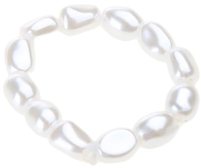 CQEAZ Perlenring, elastische Perlenringe für Frauen und Mädchen, verstellbare Stretch-Stapelringe, Valentinstag für Freundin, As Shown, Süßwasserperlen