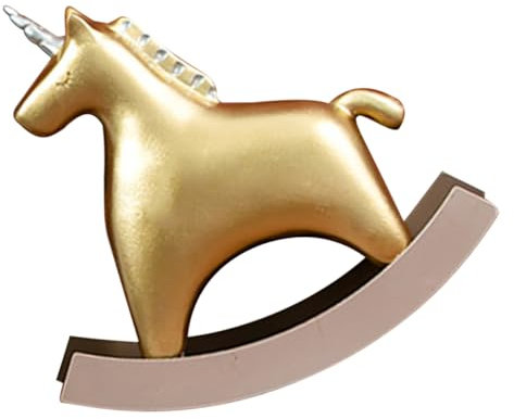 MAGICLULU Einhorn-Ornamente klein Pferdestatuen Wohnkultur Figur groß dekorativ für den einzug bürodeko Desk Decoration Home Decoration Schaukelpferd-Statue Harzhandwerk Golden