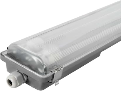 Ledvion Feuchtraumleuchte LED 2x60cm 2x7W 160lm/W 4000K IP65 mit Röhre | Inklusive LED Starter fuer schnellen Austausch in Garage Werkstatt und Keller