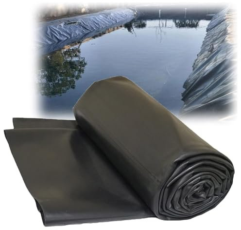 0,2 mm schwarze HDPE-Teichfolie, flexible wasserdichte Membran für Gärten, Bachläufe, Springbrunnen, langlebige Fischteichauskleidung, ideal für verschiedene Wasserspiele im Freien
