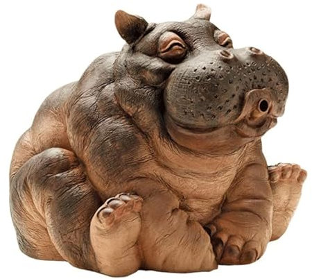 Décoration d'hippopotame d'extérieur et de jardin - Statue d'étang - Arroseur d'étang - Décoration de jardin - Décoration de jardin - Fontaine animale - Décorations d'extérieur