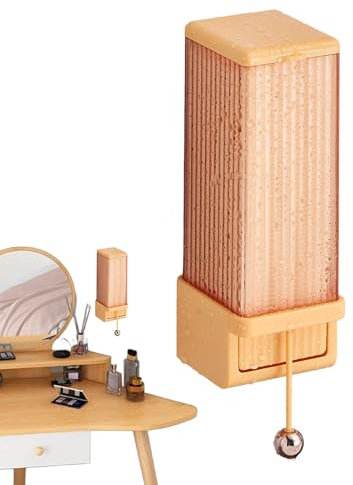 Yhsioaklo Wattepad-Spender, Wandmontierter WattepadSpenders Mit Holzdeckel, Organizer Für Schminktisch, Badezimmer, Schlafzimmer, Praktisches Aufbewahrungssystem Kommoden, Wohnaccessoires