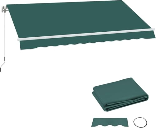 Awning Replacement Canopy, Water Resistant UPF 50+ Sun Shade Cover For 3 X 2.5 M Garden Awning (Fabric Only), Cream White(Color:Green)