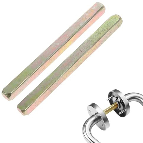 UZYXC 2 Pioli Quadrati 8mm per Maniglie Porta: Asta Trasmissione Acciaio Zincato 140mm, Perno Sostitutivo per Maniglie Acciaio Massiccio