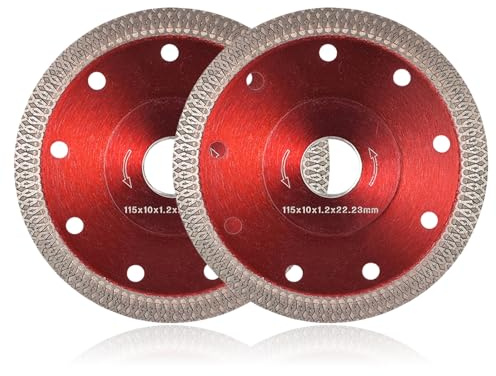 115mm Diamond Cutting Disc,2Pcs Diamond Saw Blades for Angle Grinder,Super Thin Tile Blade Diamonds Grinding Wheel,Dry Wet Use 4.5 Saw Blades for Cut Porcelain,Granite,Marble,Concrete,Stones,Bricks