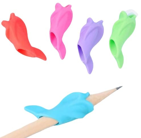 Pinze per matite per bambini | Correttore postura scrittura portapenne | strumenti di per scrittura delfino | morbide impugnature per matita e scrittura a mano set di 5 impugnature per le dita