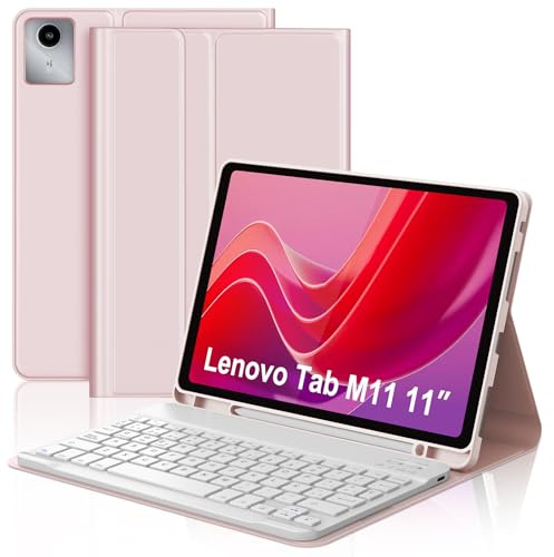 JADEMALL Custodia Tastiera per Lenovo Tab M11 11 Pollici 2024, Italiana QWERTY Tastiera Magnetica Wireless Bluetooth per Lenovo Tab M11 11 2024 (TB330FU/330XU), Rosa