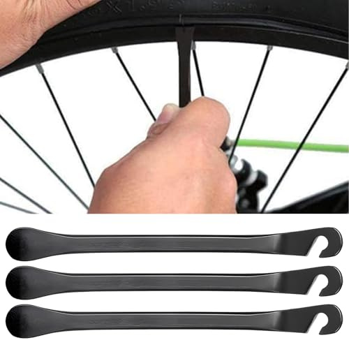 KIRVOS Reifenheber Fahrrad, 3 pcs Metall-Fahrrad reifenheber, robuste und langlebige Werkzeuge zur Montage/Austausch von Fahrradreifen, geeignet für Mountainbikes, Rennräder usw