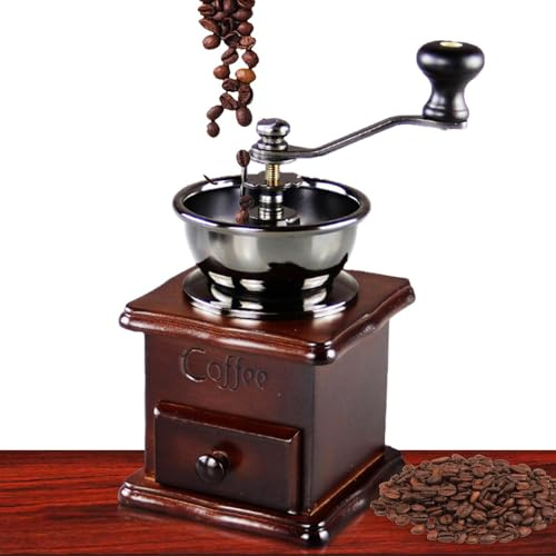 Macinino da caffè vintage – 413 G leggero, portatile, in legno | Espresso Drip Brewing Kitchen Countertop ornamento scanalatura Mashing Camping Backpacking Kit