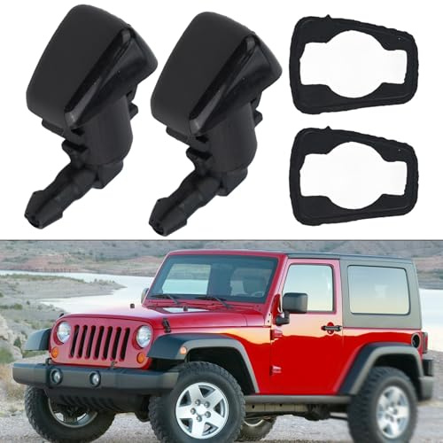 Wodsty Ugello lavavetri anteriore per Jeep per Commander Liberty per Dodge Nitro 20062013 04806312Aa 55157319Aa plastica ABS 2 Pack Nero
