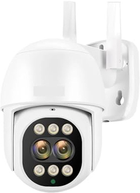 Säkerhetskamera, 4K 8MP PTZ IP-kamera Speed ​​Dome Outdoor Human Detecti 10X Digital Zoom Wilress Video CCTV övervakningskamera för hemsäkerhet(WIFI Add 64G Card)