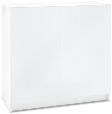 InnoFurn Kommode Elona, Büroschrank mit Soft-Close & Push-to-Open, Aktenschrank, Bürokommode, Home Office & Büro, Weiß matt (82 x 78 x 37 cm)