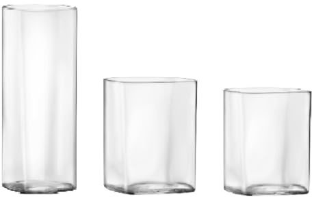 Set di 18 bicchieri da tavolo acqua vino fluit Liquori cocktail bevande quadrati long drink in vetro soffiato SON.hyx leggero e resistente Elegante bicchiere top class square beverage forma quadra
