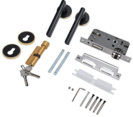 Manilla de aluminio espacial DGLDCSHUAI, cerradura anticolisión silenciosa, palanca de bloqueo redonda para puertas de madera y puertas de dormitorio.