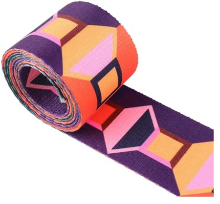 Jacquardband med färgglada ränder i mjuk nylon, 50 mm, för bagage, handväska, bälte, hundhalsband (färg-G)