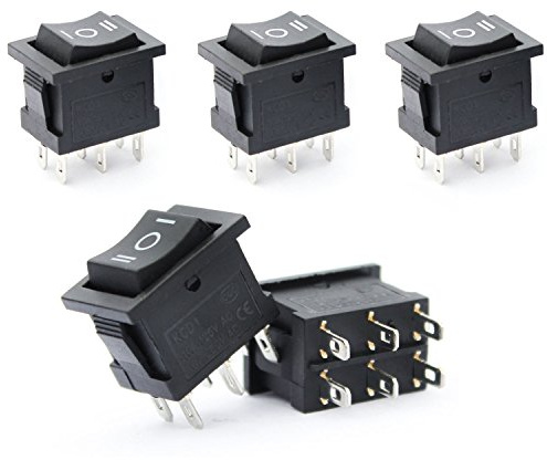 5PCS Boat Rocker Switch On Off On for Car Auto Boat Household Appliances 3 Position 6 Pins