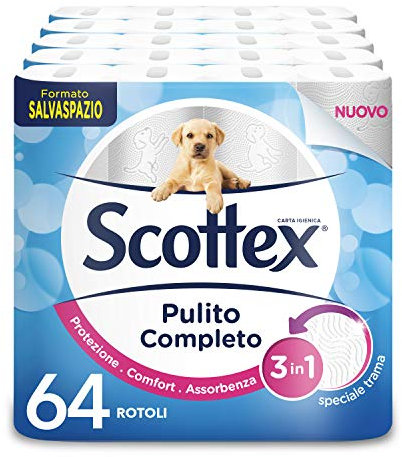 Scottex Toilettenpapier, sauber, platzsparend, 64 Rollen