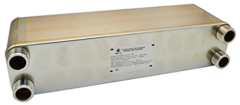 Edelstahl Plattenwärmetauscher Nordic Tec Ba-60-60 60 Platten 660 kW 5/4” Wärmetauscher 1 1/4 Zoll (Nur Wärmetauscher)