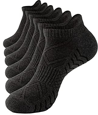 Penalkic Chaussettes de course Chaussettes en coton à coussin épais Chaussettes de sport douces anti-transpiration Sports et travail pour hommes Femmes Adolescents antidérapantes 6 paires