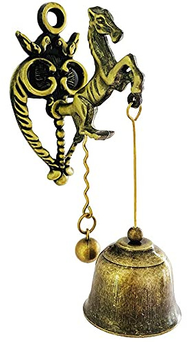 Tiardey Vintage Metall Türklingel Retro/Klassisch Magnetische Windspiele Dekoration für Ladenbesitzer,Wand Tür Ornamente Indoor Outdoor-Pferd