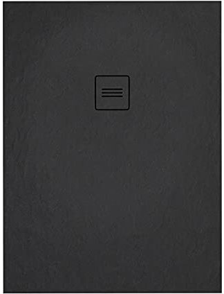 Sellon24® Duschwanne Duschtasse Superflach Acrylwanne Ablaufgarnitur Rutschfest schwarz Bau-Höhe 3,5 cm (70x100x3,5)