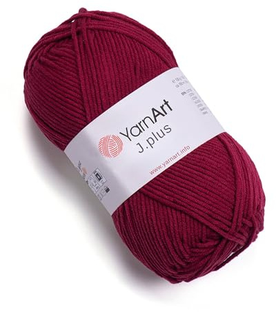 YarnArt Jeans Plus Garn aus Baumwollmischung, weiches Babygarn, 55 % Baumwolle, 45 % Acryl, 100 g, 160 m, Garnstärke: 4 (1 Knäuel) (66)