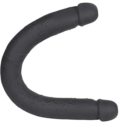 Double gode avec veines & gland, sextoy en silicone liquide masturbateur double pénétration anal pour femme homme et couple (XXL)