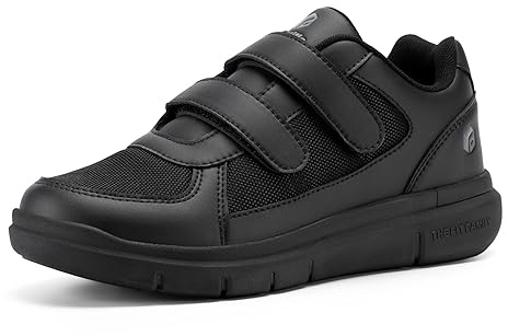 FitVille Scarpe Uomo Extra Larghe Sneakers Regolabili con Chiusura a Strappo, Ideali per Piedi Sensibili Nero 44 EU X-Larga