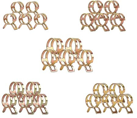 SULIUDAJI 25 Pezzi Fascette Stringitubo a Molla, Clip per Tubo Flessibile per Carburante, Morsetto a Molla, Morsetti per Tubi Flessibili, Fascette per Tubi Carburante, Tubi Aria