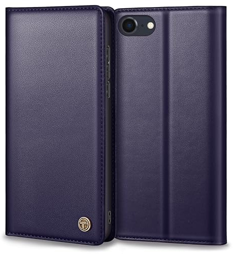 Thorhülle Handyhülle für iPhone SE 2022/2020 Hülle, Premium Lederhülle Schutzhülle Tasche für iPhone SE/8/7 Hülle Wallet Kartenfach Standfunktion Flip Case für iPhone SE Klappbar- Blau