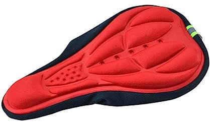 KOMBIUDA 3D-fahrradsattelpolster mit Silikon, Rot, Ergonomisch