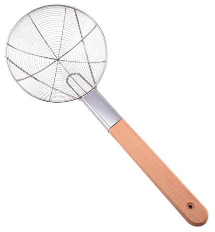Fregadero de Colador Colador de espaguetis Cesta grande de metal Cuchara de malla fina Espumadera de malla de alambre Colador de alimentos de malla Colador de papas fritas Colador de malla Freidora de