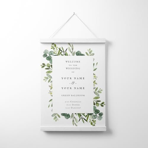 Panneau de bienvenue personnalisable – Panneau de bienvenue en toile à suspendre pour mariages, anniversaires et événements spéciaux (3)