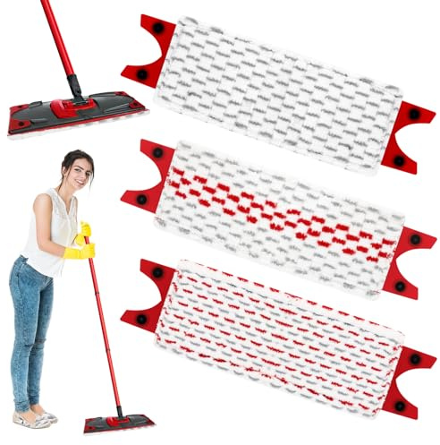 Sprifityy Pack of 3 Floor Mop Replacement Cover Microfibre Set,for Vileda Ultramax/UltraMax Plus/Easy Wring UltraMax Mop Cover,Easy to Attache, Dust Wiper, for All Stains Removal Floor