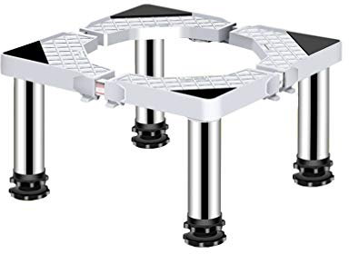 Base de soporte para lavadora, base ajustable multifuncional, 4 pies fuertes, soporte para lavadora, bandeja de base para secadora de acero inoxidable, 40-65 cm, telescópico, gran barril de madera