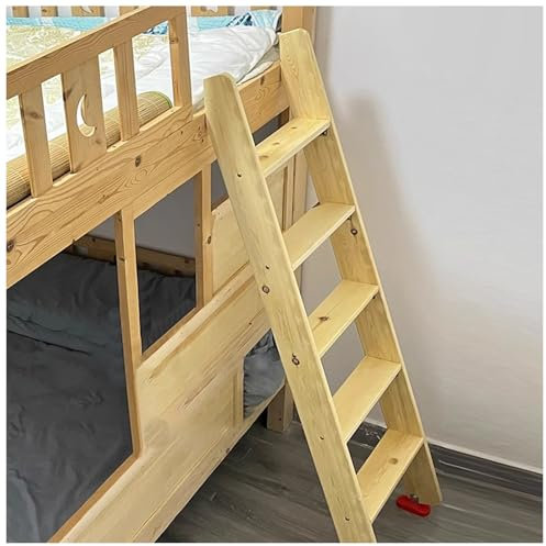 LXLZYXSF Double Bunk Bed Ladder Treehouse Ladders, Extra Wide Rungs & Rubber Feet Pads, Replacement Camper Trailer Bed Ladder Wooden, Attic Ladder 1m - 2.3m High(Tall-180cm/5.9ft/70.9in/1.8m)