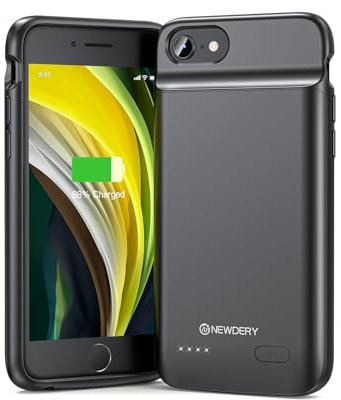 NEWDERY Battery Case for iPhone 8/7/6s/6/SE (2022/2020), 3200mAH Charging Case Portable, Rechargeable Extended Battery Pack Charger Case, Travel Power Bank for iPhone 6/6s/7/8/SE(3rd and 2nd gen)4.7