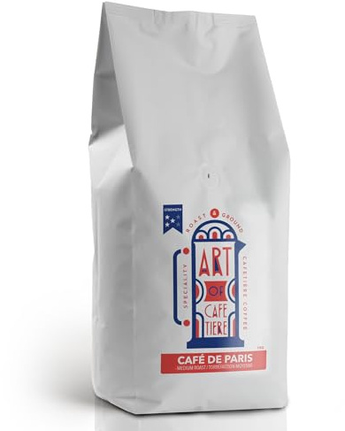 Medium Roast Cafetiere Ground Coffee 1kg - Roasted & Ground Specifically For French Press Cafetieres - Art Of Cafetiere Cafe de Paris Blend - Strength 3
