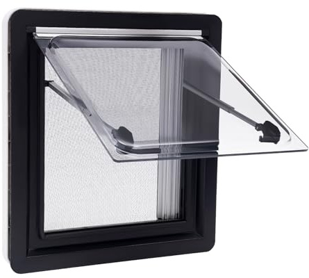 ABS-Rahmen Wohnmobil Ausstellfenster Kastenwagen Van Fenster Camper Seitenfenster, Schutz der Privatsphäre, Guter Schattierungseffekt, Winkel Einstellbar 45x50 cm