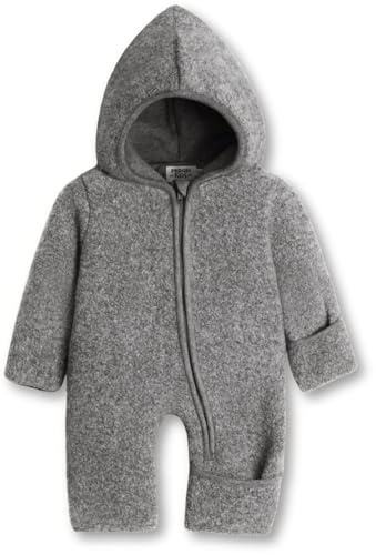 MIRARI Kids Wolloverall mit Reißverschluss und Kapuze - Winteranzug Baby - Overall aus Wolle