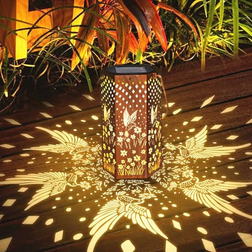 Solarlampen für Außen Hängend - 1 Stück Solarlampen für Außen Garten | IP65 Wasserdicht Solarlaterne für Außen, Metall Solar Gartenleuchten für Außen Garten Draußen Balkon