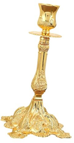LOVIVER Kerzenhalter, dekorativer Kerzenständer, Tischdekoration, Stabiler Kerzenständer, Kandelaber für Schlafzimmer, Heimdekoration, Gold