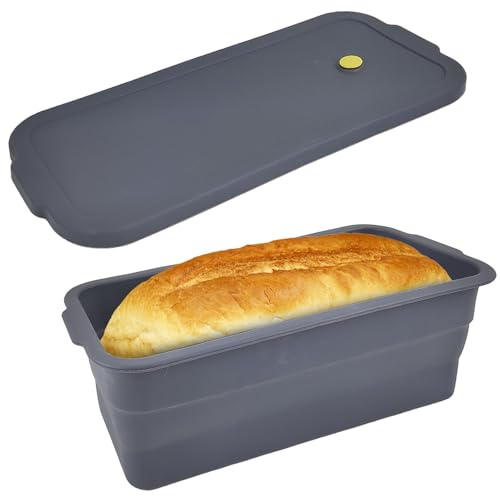 Aromaticaerope Brotbackform mit Deckel, Faltbar Backform Silikon, Hitzebeständige und Antihaftbeschichtete Oberfläche, Geeignet für die Herstellung von Toastbrot (32 × 14.5 × 11.5 cm)